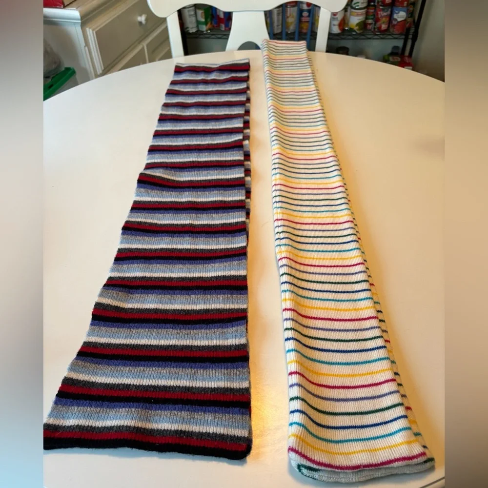 2 for 1 Offer - Winter scarfs, both multi color striped patterns, 80” & 70” long - Picture 12 of 13